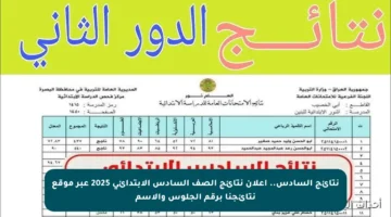 نتائج السادس.. إعلان نتائج الصف السادس الابتدائي 2025 عبر موقع نتائجنا برقم الجلوس والاسم